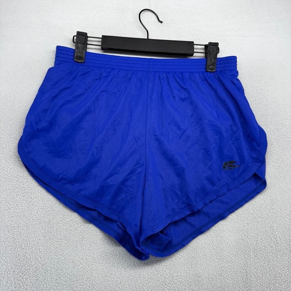 Vintage Road Runner Shorts Men's Large Blue Split Training Running Lined 2 inch